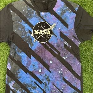 NASA Men's Black Galaxy Graphic Short Sleeve Tee
